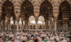 Worshipers pray at the Prophet’s Mosque in Madinah. (@wmngovsa)