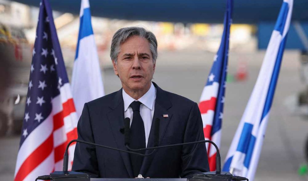 Blinken reaffirms need for two-state solution on arrival in Israel