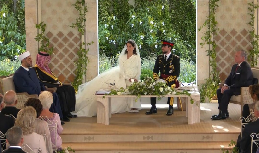 Jordan’s Crown Prince Hussein bin Abdullah II weds Saudi national Rajwa Al-Saif at royal wedding 
