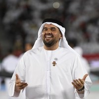 Emirati singer Hussain Al Jassmi performs during the opening ceremony for the 2019 AFC Asian Cup football competition. (AFP)