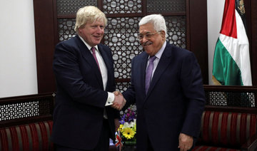 Britain’s Johnson backs two-state solution on Mideast trip