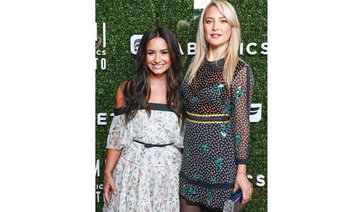 Kate Hudson, Demi Lovato team up for workout clothes