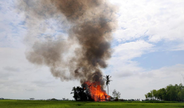 Fires rage in Rakhine as Myanmar army blames Rohingya for mosque blast