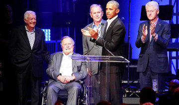 5 former presidents appear together for hurricane relief