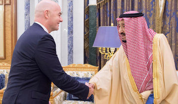 King Salman receives FIFA president in Riyadh