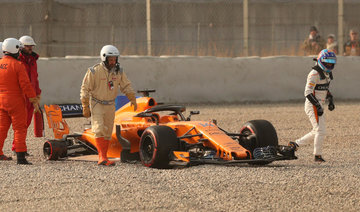 Alonso’s new McLaren loses wheel to start Formula One testing