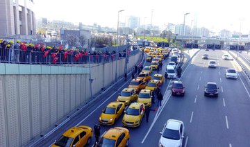 Angry Istanbul taxi drivers seek to block Uber