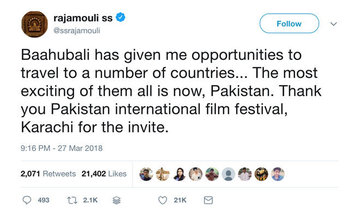 Indian film ‘Baahubali’ to be screened at Pakistan International Film Festival