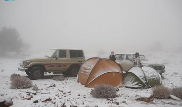 Snow covers Saudi Arabia’s Tabuk mountains