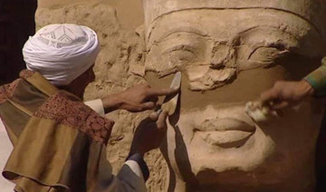 Experts deny patching up Ramses III statue with black building cement