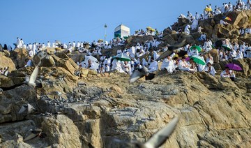 Worshippers gather on Mount Arafat on the second day of Hajj