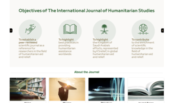Saudi aid agency KSRelief launches International Journal of Humanitarian Studies website