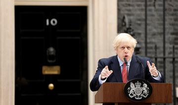 Back at Downing Street, Boris Johnson urges patience over UK lockdown