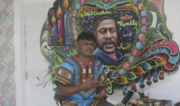 Pakistani truck artist paints George Floyd mural on his home