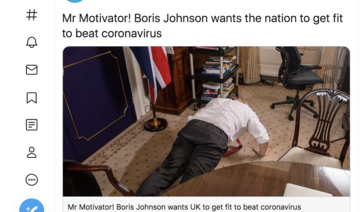 “Fit as a butcher’s dog,” UK PM does press ups to show coronavirus recovery