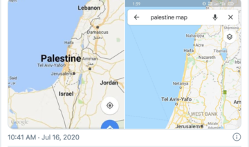 Social media users demand ‘Palestine’ added to Google Maps