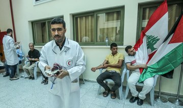 Gaza residents donate blood for Beirut victims