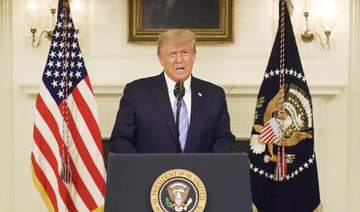 US President Donald Trump gives an address on January 8, 2021, a day after his supporters stormed the US Capitol in Washington. (Donald J. Trump via Twitter/via REUTERS)