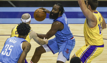 James Harden in action during the Houston Rockets-Los Angeles Lakers game on Jan. 12, 2021. (Troy Taormina-USA TODAY Sports)