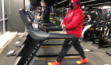 People exercise at a gym which reopened, as authorities ease lockdown restrictions that were imposed to slow the spread of the coronavirus disease in Jordan. Picture taken Feb. 2, 2021. (Reuters)