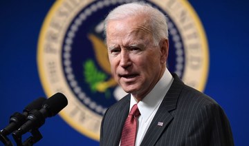 US President Joe Biden speaks about the situation in Myanmar in the South Court Auditorium of the Eisenhower Executive Office Building in Washington, DC, on February 10, 2021. (AFP/File Photo)