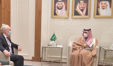 Saudi Arabia’s foreign minster Prince Faisal bin Farhan received new US envoy to Yemen, Tim Lenderking, in the capital Riyadh on Wednesday, Feb. 10, 2021. (SPA)