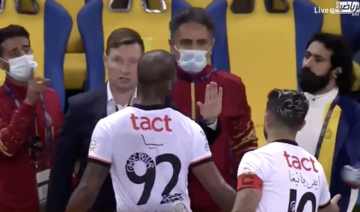 As Seba left the pitch behind his own team’s goal, making his way past the Al-Nassr bench, TV footage showed the Brazilian exchanging words with Al-Nassr official Hussein Abdulghani. (Screenshot)