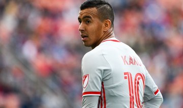 Kaku playing for the New York Red Bulls during a game against Real Salt Lake at Rio Tinto Stadium on March 7, 2020 in Sandy, Utah. (AFP/File Photo)