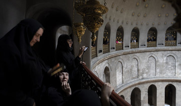 Crowds gather for Holy Fire ceremony at Jerusalem’s Holy Sepulchre