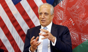 US Special Envoy Zalmay Khalilzad, who brokered the deal with the Taliban, warned of abandoning the US push for a transitional setup to replace President Ashraf Ghani’s administration. (US Embassy via Reuters/File Photo)