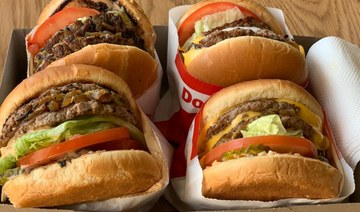 Double-Doubles from In-N-Out Burger's Dubai pop-up. (AN Photo)