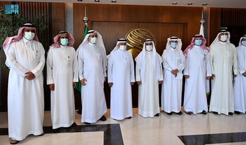 Dr. Abdullah Al-Rabeeah, general supervisor of KSrelief, meets GCC Secretary-General Nayef Al-Hajraf and OIC Secretary-General Youssef Al-Othaimeen. (SPA)