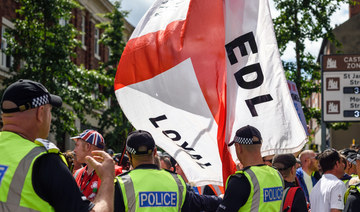 A Muslim convert has reunited with her father, who shunned her for half a decade after he became involved with the far-right English Defence League (EDL), members pictured here in 2016. (Shutterstock/File Photo)