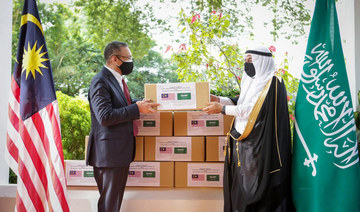 The equipment and vaccines were handed over to the Malaysian government by the Saudi ambassador on Friday. (Photo/Twitter)