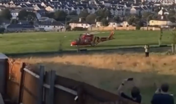 Air Ambulances from Devon and Cornwall were called to the site of an incident believed to be a shooting in Plymouth, England. (Screenshot/Twitter)