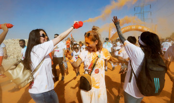 Women attend the Colour Run event during Riyadh season festival, in Saudi Arabia, in this file photo taken on October 26, 2019. (REUTERS)