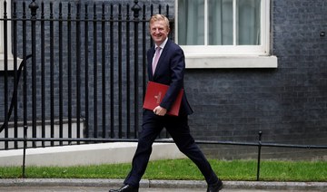 Britain's Secretary of State for Digital, Culture, Media and Sport Oliver Dowden walks on Downing Street in London. (File/Reuters)