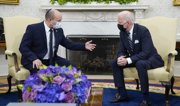 President Joe Biden meets with Israeli Prime Minister Naftali Bennett in the Oval Office of the White House. (AP)