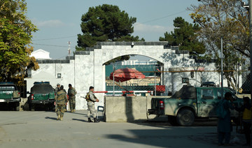  Afghan police personnel stand guard outside Pakistan's embassy, in Kabul on November 4, 2019. (AFP)