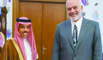 Saudi Foreign Minister Prince Faisal bin Farhan meets Albanian Prime Minister Edi Rama in Tirana. (Supplied)
