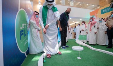 The Minister of Education Hamad bin Mohammed Al Al-Sheikh at Golf Saudi's event with the Saudi School Sports Federation. (Supplied/Golf Saudi)