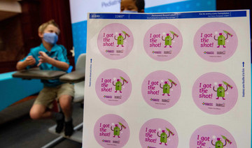 Stickers for children are seen ahead of full approval from the CDC for children to receive the Pfizer-BioNTech Covid-19 vaccine at Hartford Hospital in Hartford, Connecticut on November 2, 2021. (AFP)
