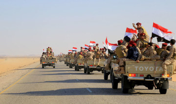 Yemeni army reinforcements arrive to join fighters in northern Yemen, on November 16, 2021. (AFP)