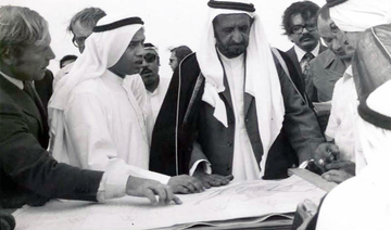 Majid Al Futtaim, left, with Ruler of Dubai Sheikh Rashid bin Saeed. (Wikimedia Commons)