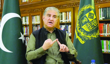 Pakistan's foreign minister, Shah Mahmood Qureshi, speaks to Arab News in Islamabad on December 17, 2021. (AN photo)