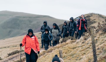 One of the hikers, who shared photos from the Christmas Day walk in England’s Peak District, said they had seen a comment “comparing the walkers to the Serengeti wildebeest migration.” (Twitter/@Muslim_Hikers)