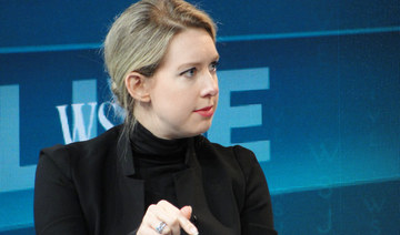 Theranos chief executive Elizabeth Holmes gestures as she speaks at a Wall Street Journal technology conference in Laguna Beach, California on October 21, 2015. (AFP)