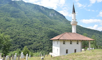A mosque and its minaret somewhere in the Bosnian mountains. (Supplied/Tharik Hussain)