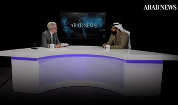 Ahmed bin Sulayem, executive chairman of the Dubai Multi Commodities Centre, speaking to Arab News’ Frank Kane. (Screenshot/AN Photo) 
