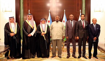 A delegation from the Saudi Fund for Development, headed by CEO Sultan Al-Marshad, meet Djibouti’s President Ismail Omar Guelleh. (SPA)